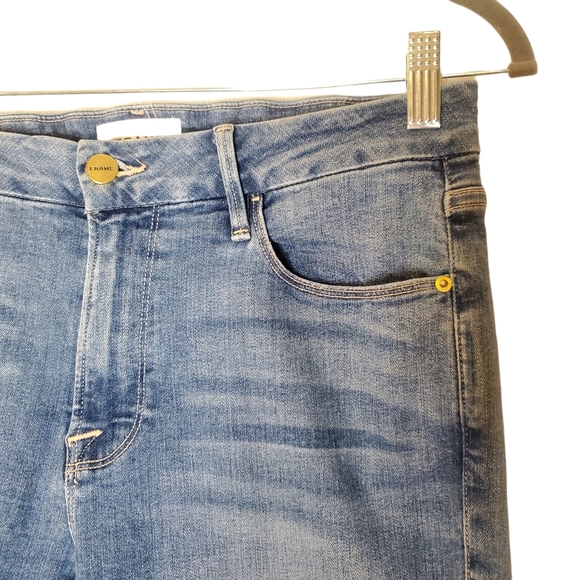 Frame Denim 2 Tone Le Pixie Crop Mini Boot Jean Sz. 29 - Picture 5 of 12